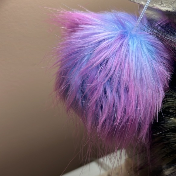 Fox Fur Pom Pom-3 colors 5”x5” extra large gorgeous poms for HANDBAG CHARMS - Picture 2 of 15